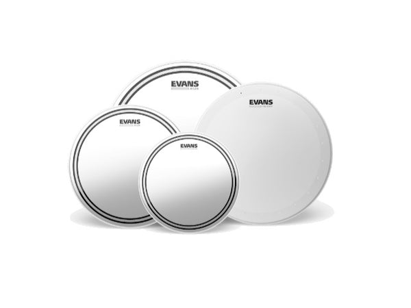 Pack de toms Evans EC2S Clear Rock 10 12 16 avec caisse claire sèche HD 14"
