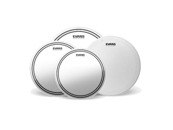 Pack de toms Evans EC2S Clear Standard 12 13 16 avec batteur de caisse claire sèche HD 14"