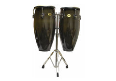 Ensemble de congas doubles Mano Black 10" et 11" avec support