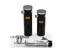Pearl Rocket Toms Noir avec support 6X18 et 6X21