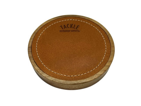 Tackle Instrument Supply 6" Tan Leather Walnut Base Practice Pad