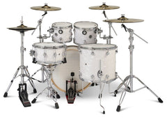 DWe White Marine 5PC Kit V71 Bundle + DWe Cymbals DEKTFP05TBWMCPV71