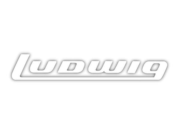 Autocollant avec logo blanc Ludwig des années 70