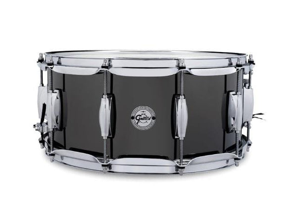 Caisse claire Gretsch 6.5X14 Full Range en nickel noir sur acier