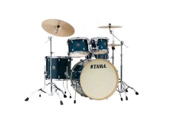 Tama Superstar Classic Maple Exotic Lot de 5 coques 10 12 16 14SN 22BD Gloss Sapphire Lacebark Pine